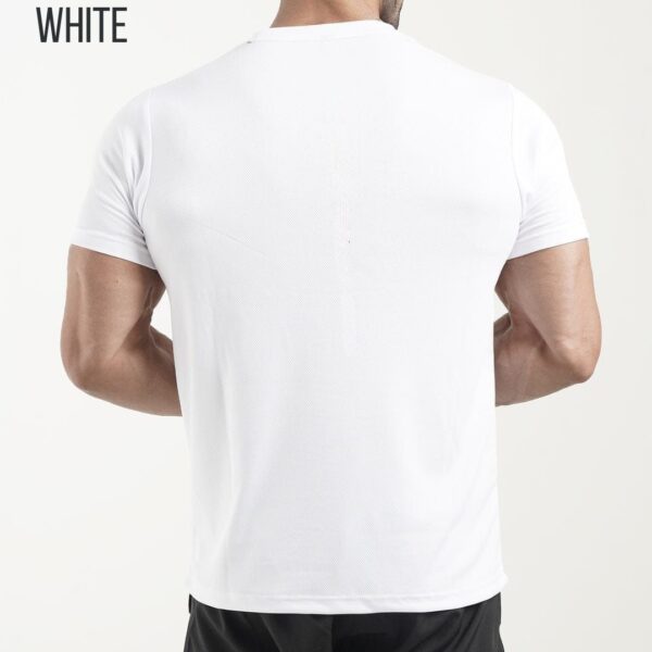 White Micro Mesh Gym Tees - Image 2