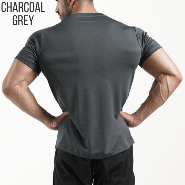 Steel Grey Micro Mesh Gym Tees - Image 2